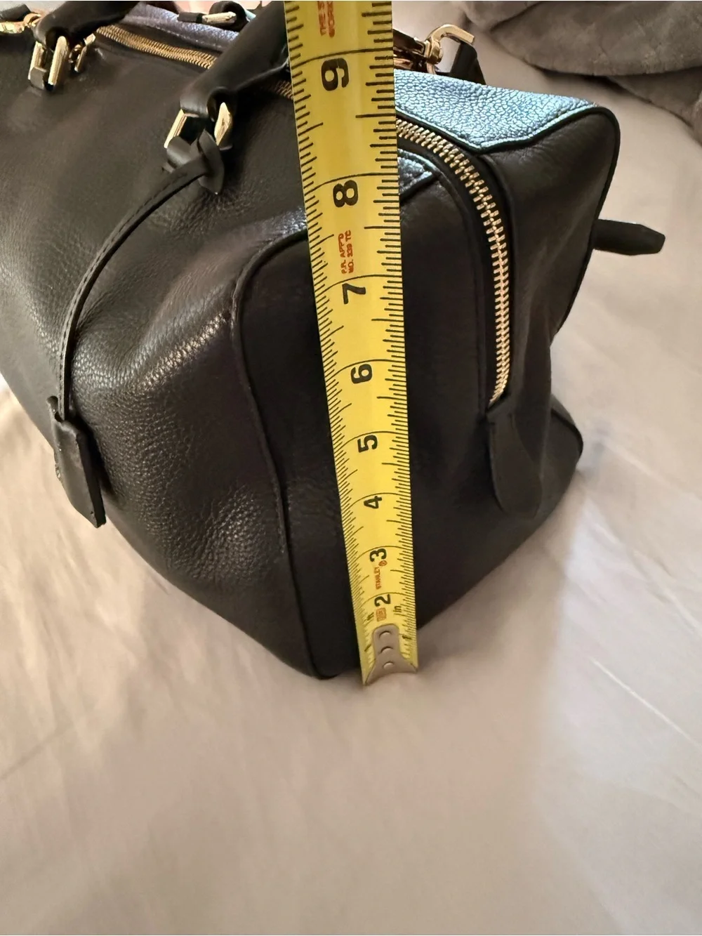 Michael Kors Black Pebbled Leather Satchel with Gold Hardware